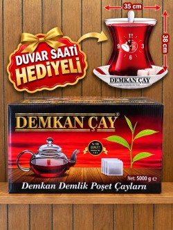 DEMKAN 5 KG DEMLİK PREMİUM POŞET ÇAY (40 GRAM) AROMALI-DUVAR SAATİ HEDİYELİ